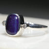 Australian Solid Boulder Opal and Diamond Silver Ring - Size 7 Code - RS67