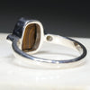 Australian Solid Boulder Opal and Diamond Silver Ring - Size 7 Code - RS67