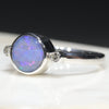 Australian Solid Boulder Opal and Diamond Silver Ring - Size 7.5 Code - RS85