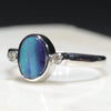 Sterling Silver- Natural Opal- Natural Diamonds