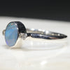 Australian Solid Boulder Opal and Diamond Silver Ring - Size 5 Code - RS78