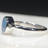 Australian Solid Boulder Opal and Diamond Silver Ring - Size 5 Code - RS78