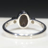 Australian Solid Boulder Opal and Diamond Silver Ring - Size 5 Code - RS78