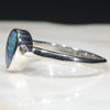 Australian Solid Boulder Opal  and Diamond Silver Ring - Size 5 Code - SR43