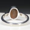 Australian Solid Boulder Opal Matrix and Diamond Silver Ring - Size 5.75 Code - SR81