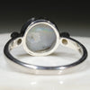 Australian Solid  Opal and Diamond Silver Ring - Size 8.25 Code - RS66