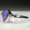 Australian Solid Boulder Opal and Diamond Silver Ring - Size 7.75 Code - RS57