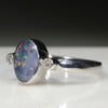 Sterling Silver-Solid Boulder Opal- Natural Diamonds