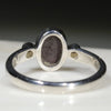 Australian Solid Boulder Opal and Diamond Silver Ring - Size 5.25 Code - RS63