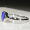 Australian Solid Boulder Opal and Diamond Silver Ring - Size 4.5 Code - RS56
