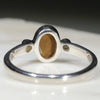Australian Solid Boulder Opal and Diamond Silver Ring - Size 4.5 Code - RS56