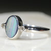 Australian Solid Boulder Opal and Diamond Silver Ring - Size 6.5 Code - RS45