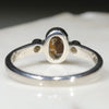 Australian Solid Boulder Opal and Diamond Silver Ring - Size 4.5 Code - RS47