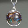 Natural Australian Opal Matrix Silver Pendant 