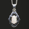 Natural White Opal Silver Pendant