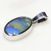 Natural Australian Boulder Opal Silver Pendant with Silver Chain (11.5mm x 7mm)  Code -SD178