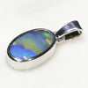 Natural Australian Boulder Opal Silver Pendant with Silver Chain (11.5mm x 7mm)  Code -SD178