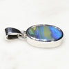 Natural Australian Boulder Opal Silver Pendant with Silver Chain (11.5mm x 7mm)  Code -SD178