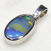 Natural Australian Boulder Opal Silver Pendant with Silver Chain (11.5mm x 7mm)  Code -SD178