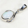Sterling Silver- Natural Solid Boulder Opal- Natural Diamond