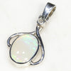 Natural Australian Crystal  Opal and Diamond Silver Pendant with Silver Chain Code -SD186