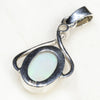 Natural Australian Crystal  Opal and Diamond Silver Pendant with Silver Chain Code -SD186