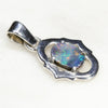 Natural Australian Boulder Opal  Silver Pendant with Silver Chain (6mm x 4.5mm)  Code -SD169