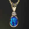 Natural Australian Boulder Opal and Diamond 18k Gold Pendant Code - PL31
