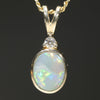 Natural Australian Opal and Diamond 18k Gold Pendant (7.5mm x 6mm) Code - PL36