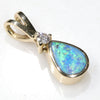 18k Gold- natural Solid Boulder Opal- Natural Diamond