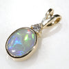 18k Gold -Solid Opal - natural Diamonds