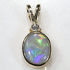 Natural Australian Opal and Diamond 18k Gold Pendant (7.5mm x 6mm) Code - PL36