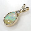 18k Gold -Natural Solid Boulder Opal- natural Diamond