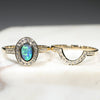 Natural Australian Solid Opal & Diamond Gold Engagement and Wedding Ring Set-  Size 7 Code- DWB4