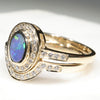Natural Australian Solid Opal & Diamond Gold Engagement and Wedding Ring Set-  Size 7 Code- DWB4