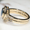 Natural Australian Solid Opal & Diamond Gold Engagement and Wedding Ring Set-  Size 7 Code- DWB4