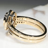 Natural Australian Solid Opal & Diamond Gold Engagement and Wedding Ring Set-  Size 7 Code- DWB4