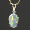 Natural Australian Opal and Diamond Gold Pendant Code - GPA148