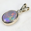 Natural Australian Opal and Diamond Gold Pendant Code - GPA148
