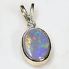 Natural Australian Opal and Diamond Gold Pendant Code - GPA148