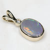Natural Australian Opal and Diamond Gold Pendant Code - GPA148