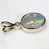 Natural Australian Opal and Diamond Gold Pendant Code - GPA148