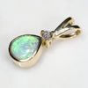 18k Gold-Solid Natural Boulder Opal- Natural Diamond