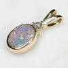 18k Gold- Solid Boulder Opal- natural Diamond