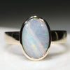 Natural Australian Solid Boulder Opal 10k Gold Ring