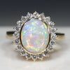 White Opal and Diamond Ring