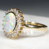 Natural Australian Solid Opal and Diamond Gold Ring - Size 7 Code - RL49