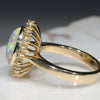 Natural Australian Solid Opal and Diamond Gold Ring - Size 7 Code - RL49