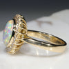 Natural Australian Solid Opal and Diamond Gold Ring - Size 7 Code - RL49