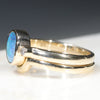 Australian Solid Opal & Diamond Gold Engagement and Wedding Ring Set - Size 7 US Code DWB3